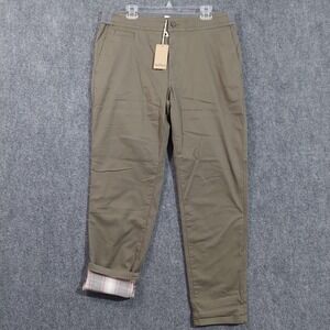 UpWest Pants Mens Large Green Jogger Drawstring Comfort Plaid Lined Cozy Lounge